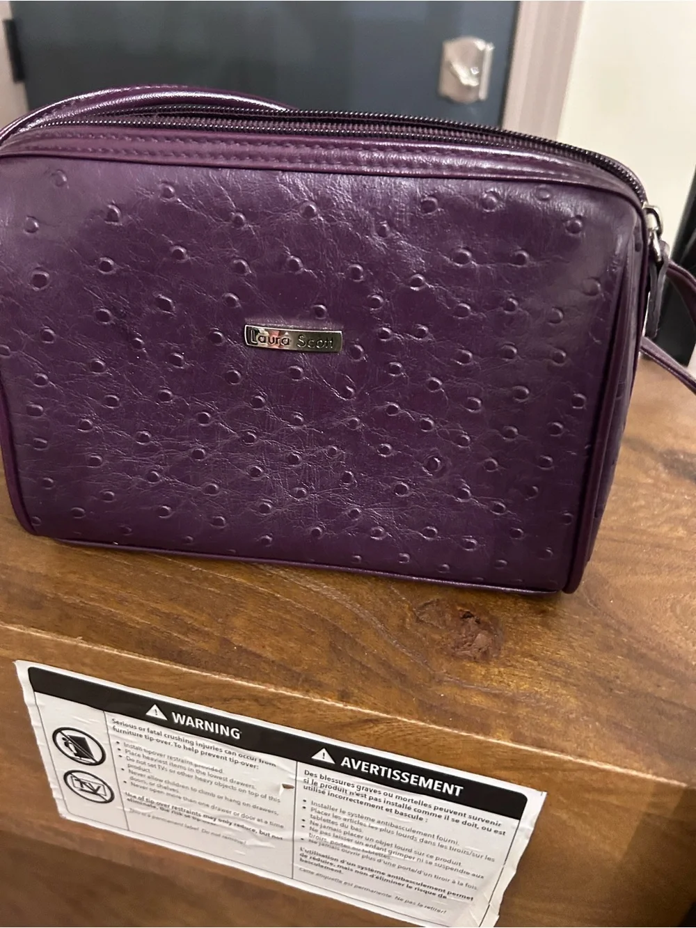 Laura Scott Deep Purple Cosmetic Crossbody Case